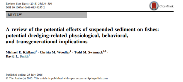 A Review of the Potential Effects of Suspended Sediment on Fishes: Potential Dredging-Related Physiological, Behavioral, and Transgenerational Implications