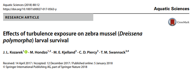 Effects of Turbulence Exposure on Zebra Mussel (Dreissena Polymorpha) Larval Survival
