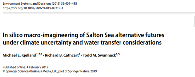 In Silico Macro-Imagineering of Salton Sea Alternative Futures Under Climate Uncertainty and Water Transfer Considerations