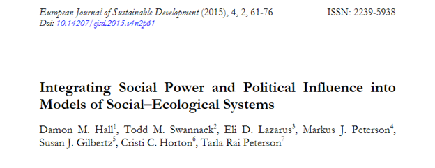 Integrating Social Power and Political Influence into Models of Social-Ecological Systems
