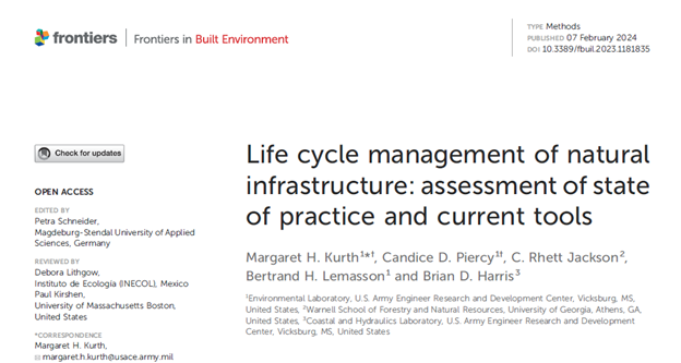 Life cycle management of natural infrastructure: assessment of state of practice and current tools
